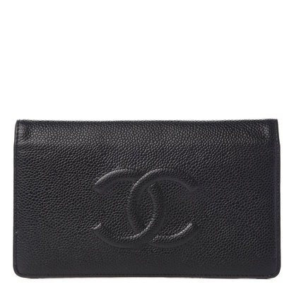 Chanel Caviar Timeless CC Yen Wallet Black 1 of 9