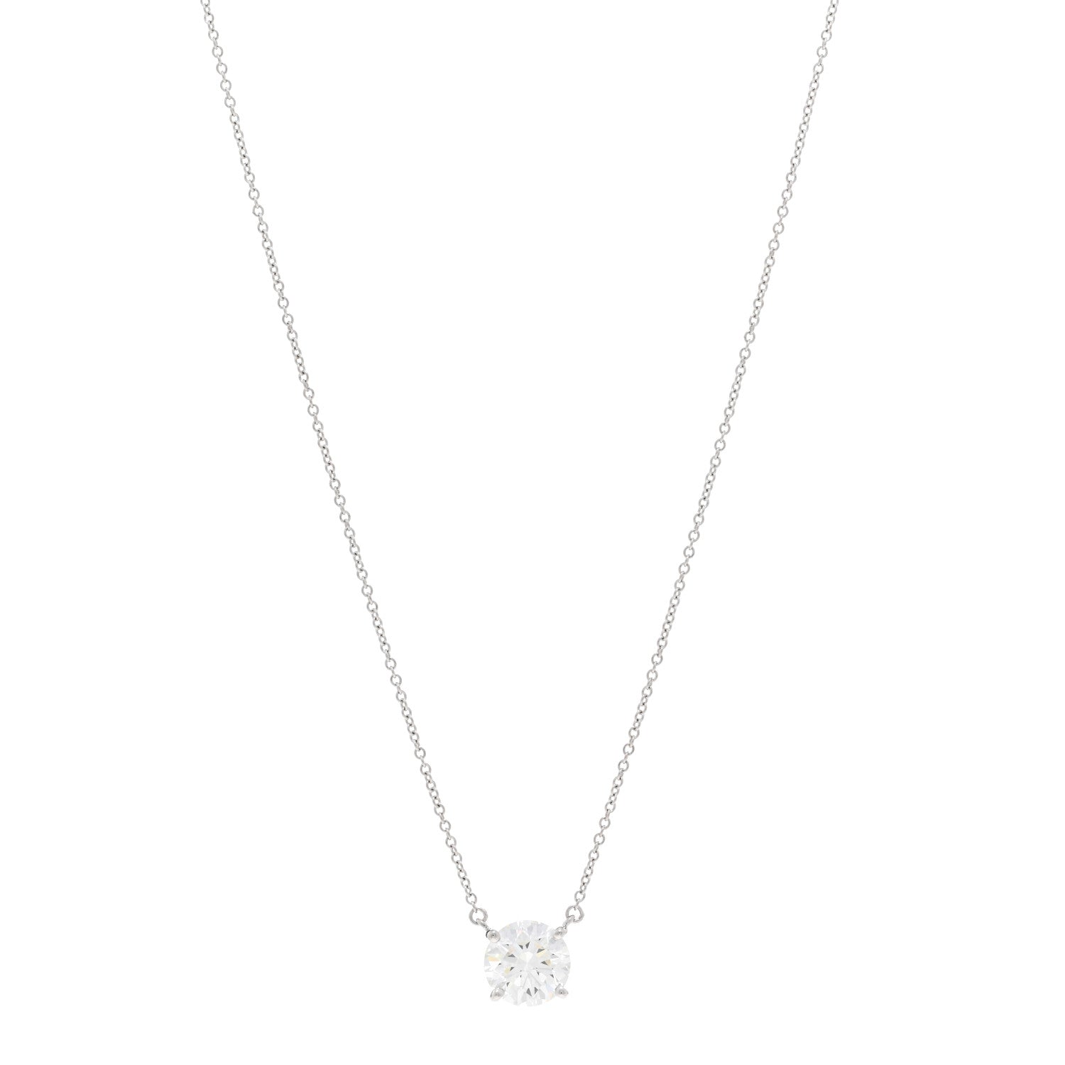 Tiffany Platinum Diamond 1.83ct Solitaire Pendant Necklace 1 of 5