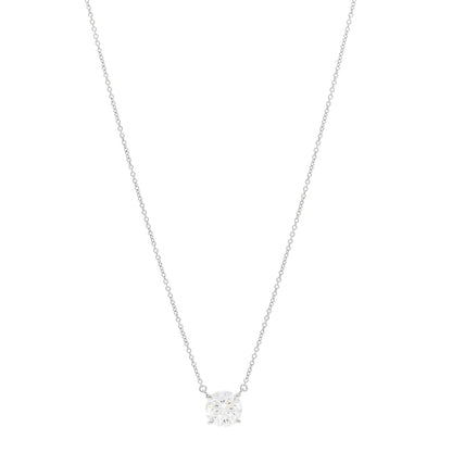Tiffany Platinum Diamond 1.83ct Solitaire Pendant Necklace 1 of 5