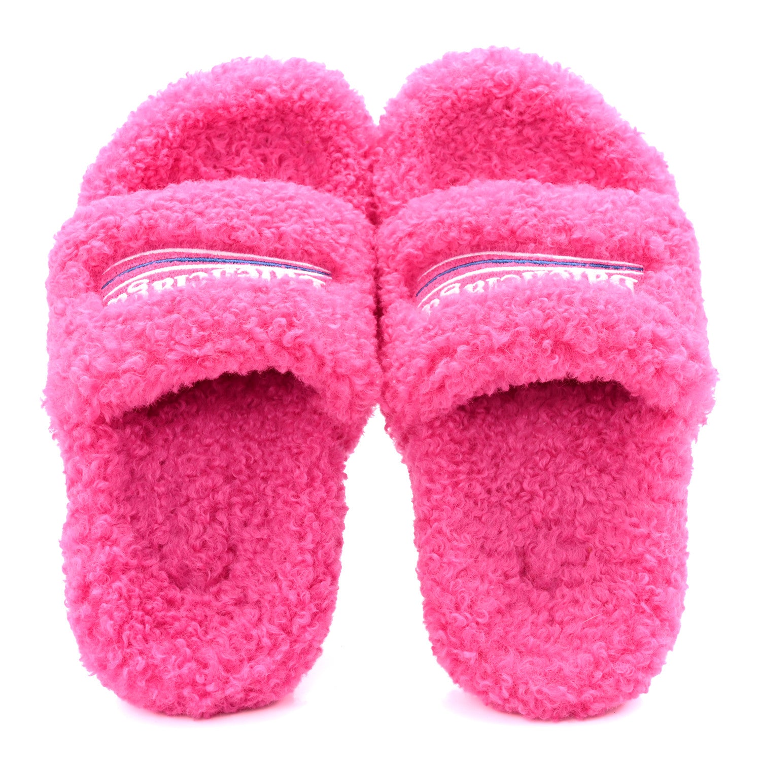 BALENCIAGA ボア サンダル ピンク Balenciaga Faux Shearling Political Campaign Logo 80mm Sandals 37