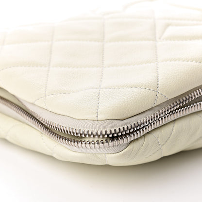 Chanel Caviar Quilted Expandable Zip Shoulder Bag White 9 of 15