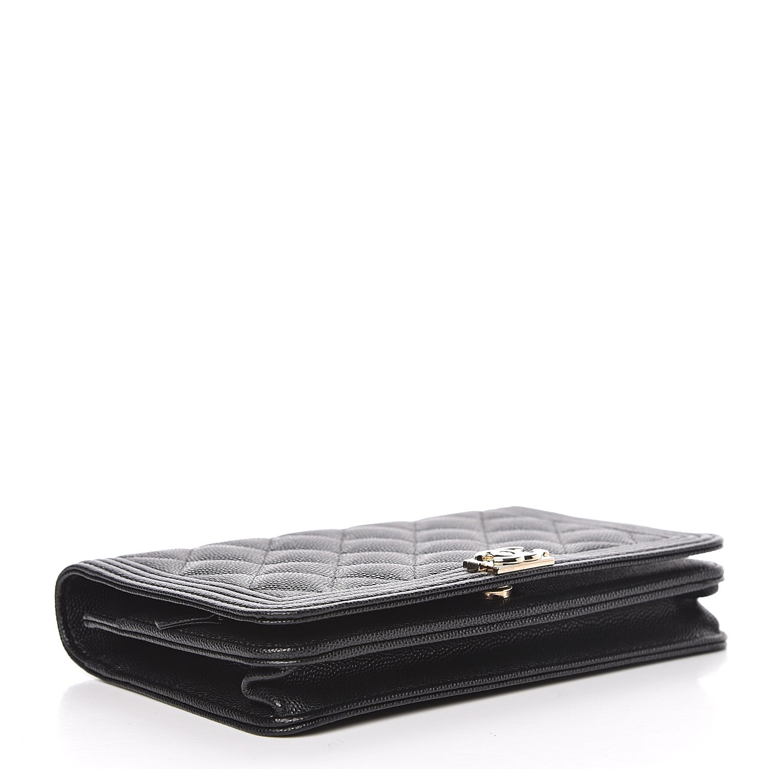 Chanel Caviar Quilted Boy Wallet On Chain WOC Black 4 of 12