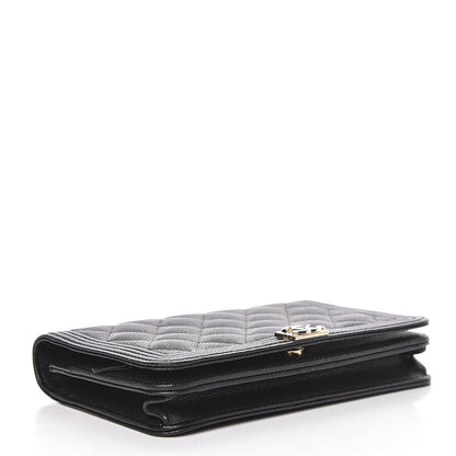 Chanel Caviar Quilted Boy Wallet On Chain WOC Black 4 of 12
