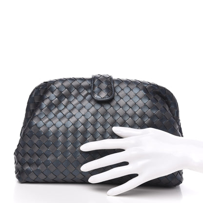 Bottega Veneta Metallic Nappa Intrecciato The Lauren 1980 Clutch Quetsche Antique Silver 2 of 10