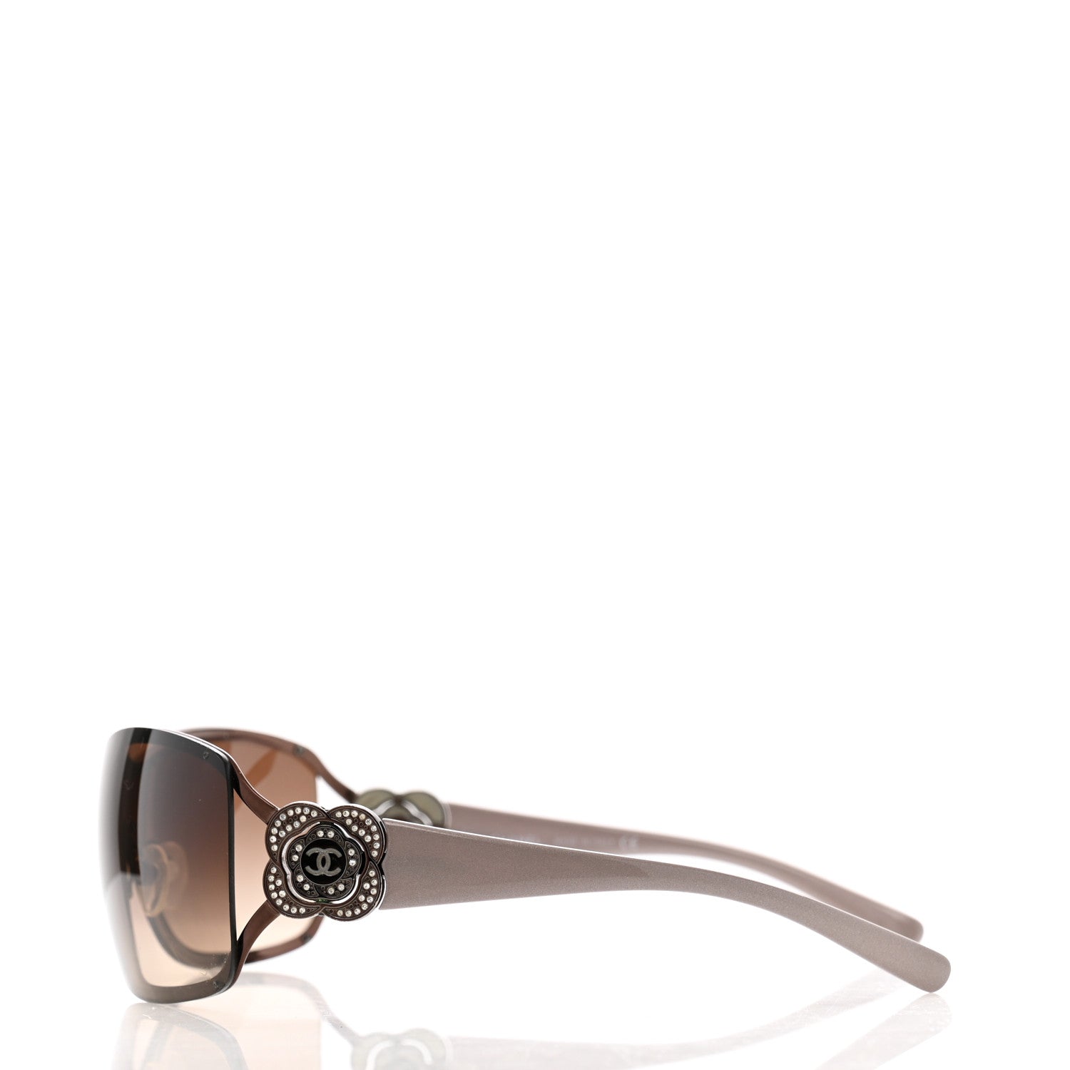 Chanel Swarovski Crystal Camellia CC Sunglasses 4164-B Purple