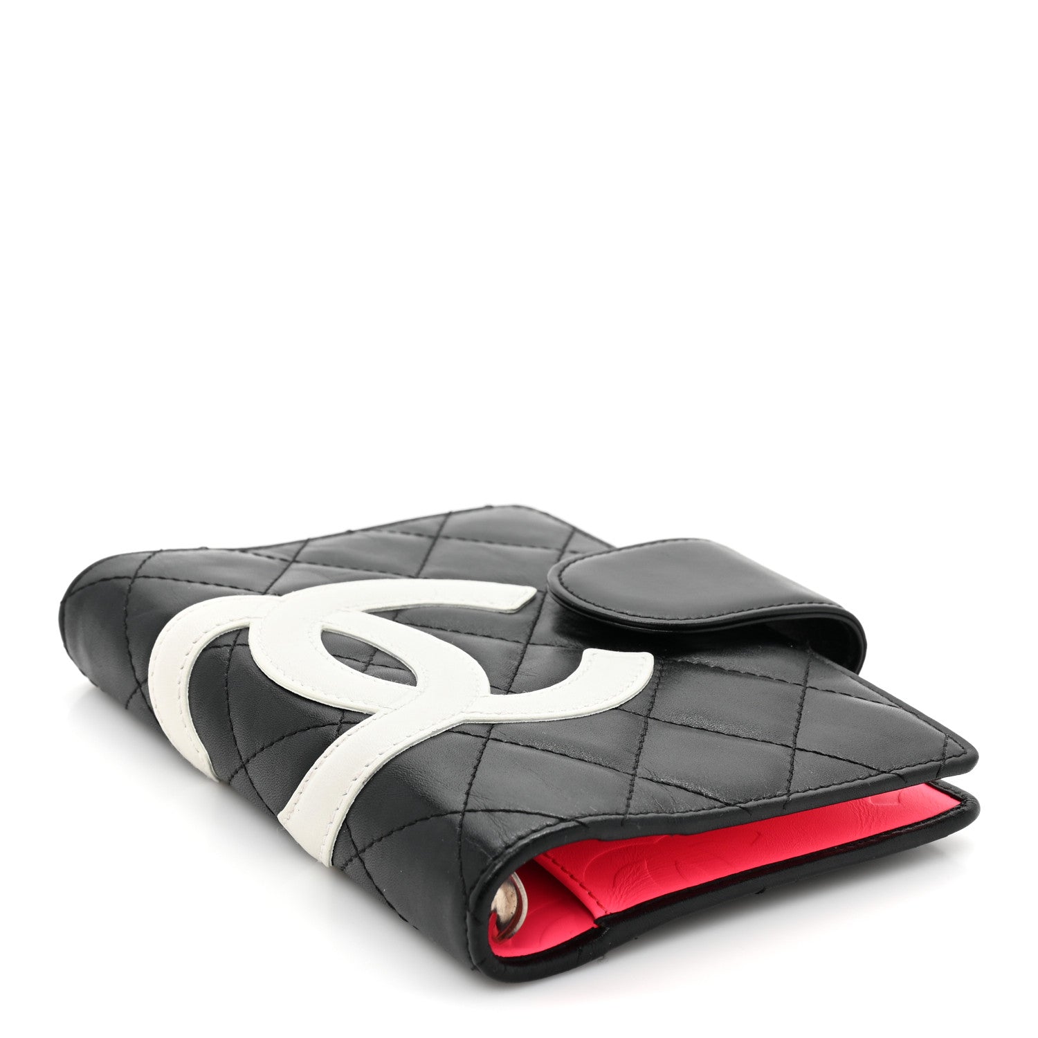 Chanel Calfskin Quilted Small Cambon Agenda Planner Black White 4 of 13