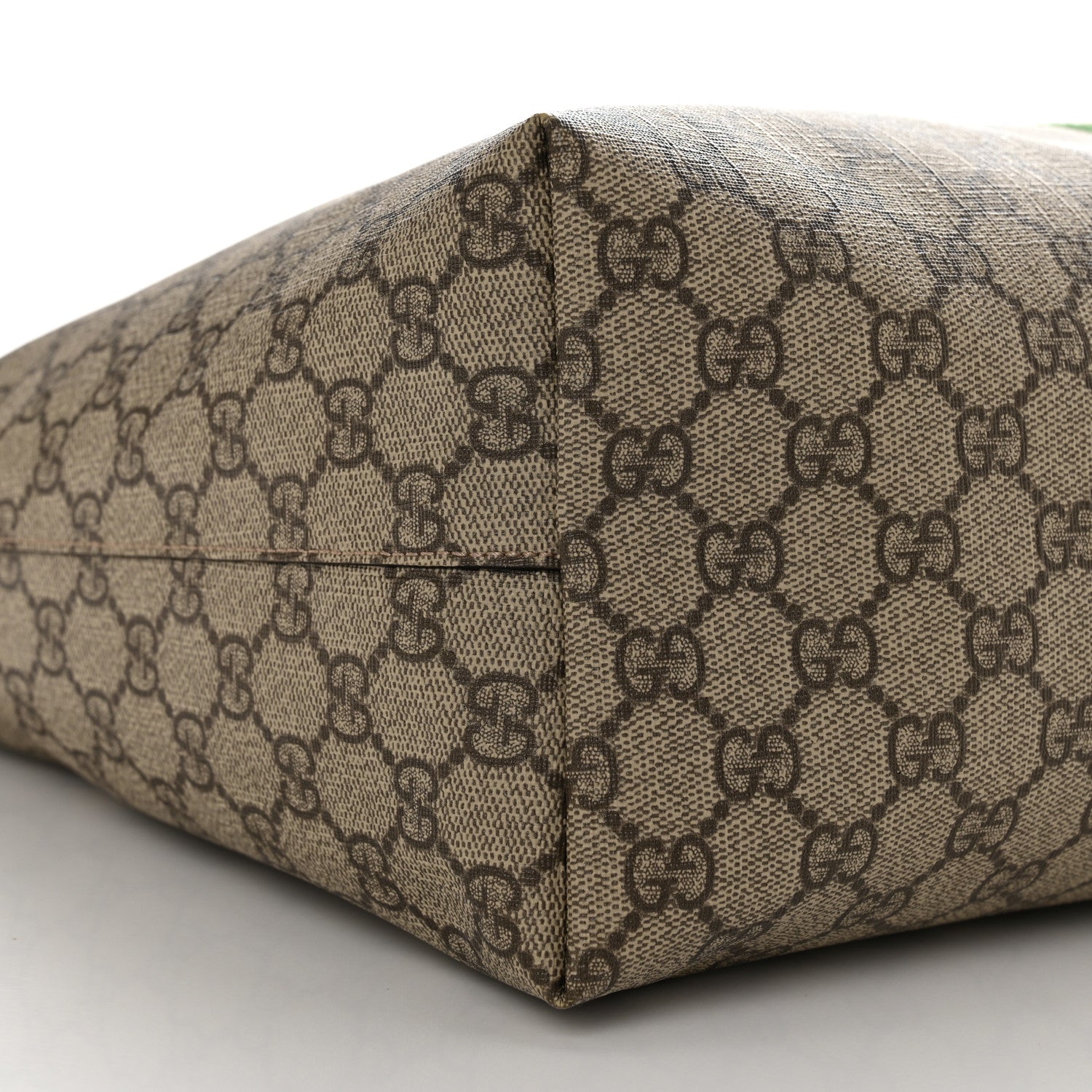Gucci GG Supreme Monogram Textured Calfskin Web Medium Ophidia Shopping Tote Beige Ebony New Acero 9 of 11