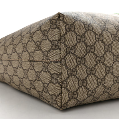 Gucci GG Supreme Monogram Textured Calfskin Web Medium Ophidia Shopping Tote Beige Ebony New Acero 9 of 11