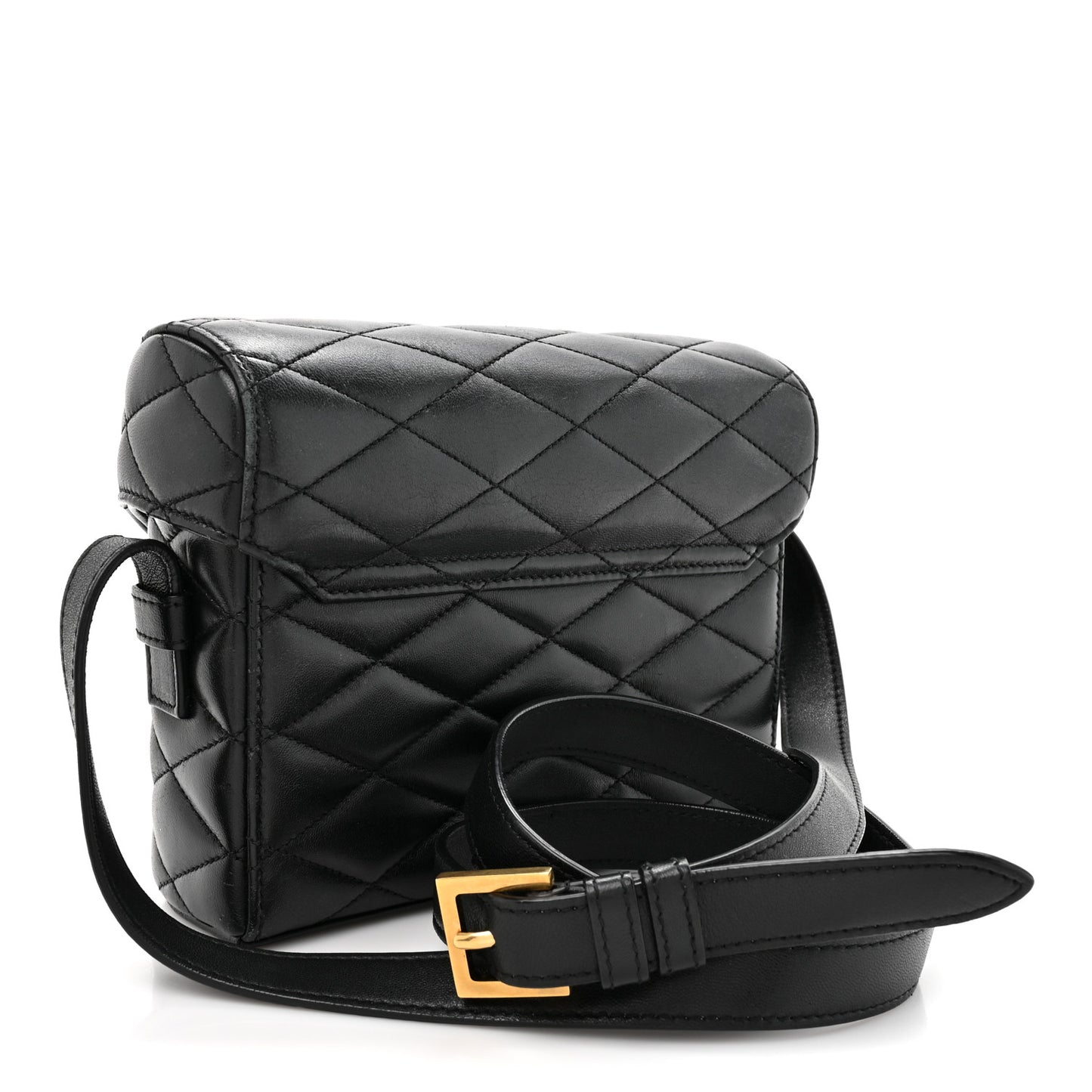 Lambskin Matelasse Monogram June Box Bag Black