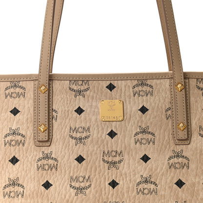 MCM Visetos Medium Anya Shopper Tote Beige 7 of 9