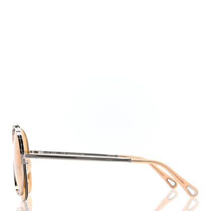 Chloe Metal Mirrored Romie Aviator Sunglasses CE144S Silver Copper 3 of 11