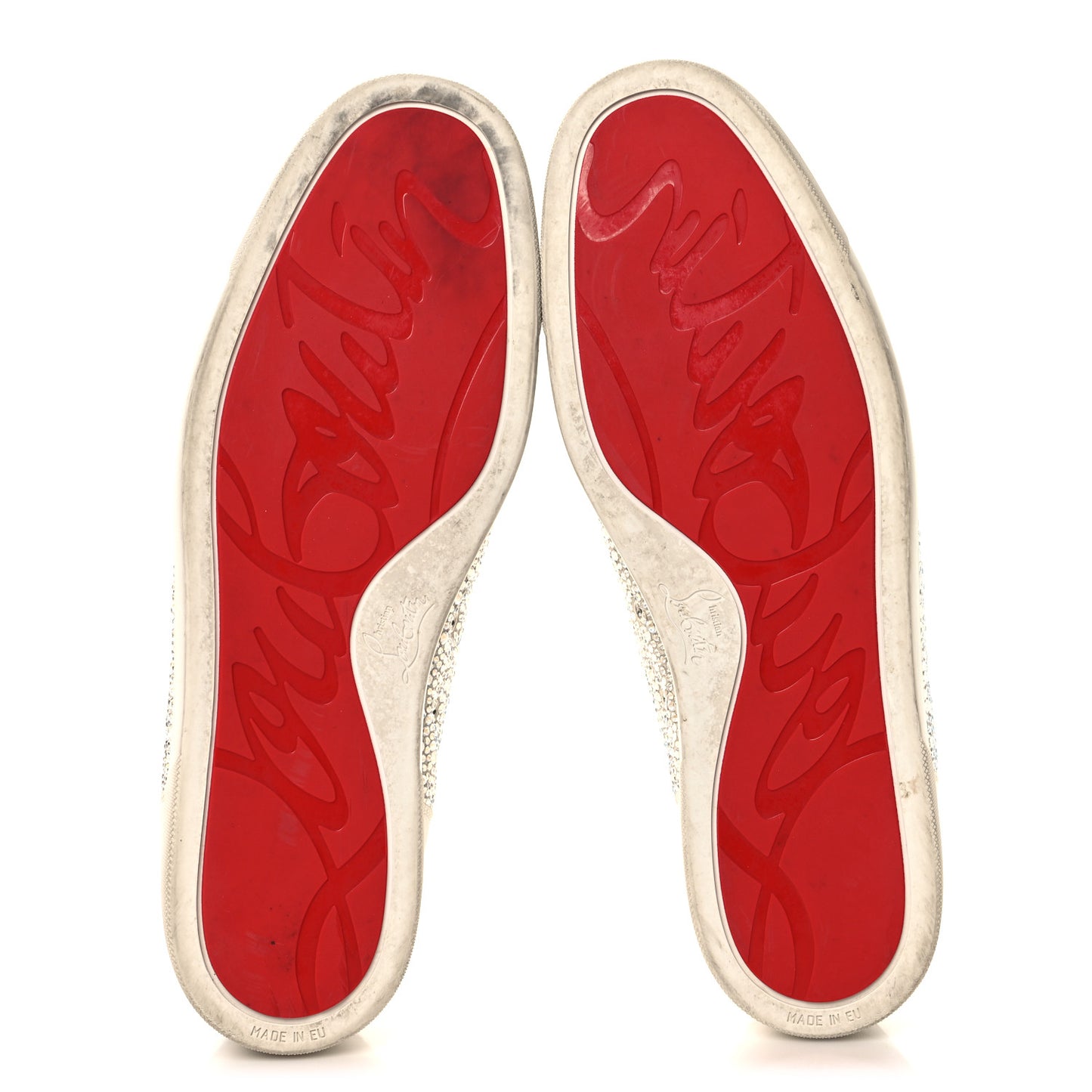 Calfskin Veau Velours Strass Mens Louis Junior Flat Sneakers 46 Latte