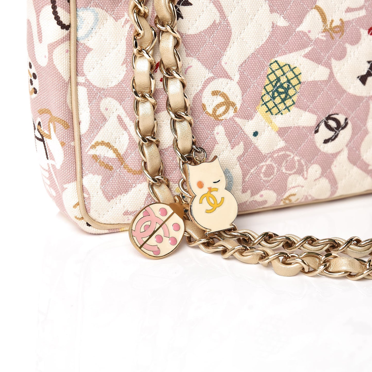 Canvas Printed Medium Single Flap Pink