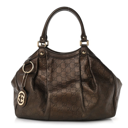 Gucci Metallic Guccissima Medium Sukey Tote Bronze 2 of 22