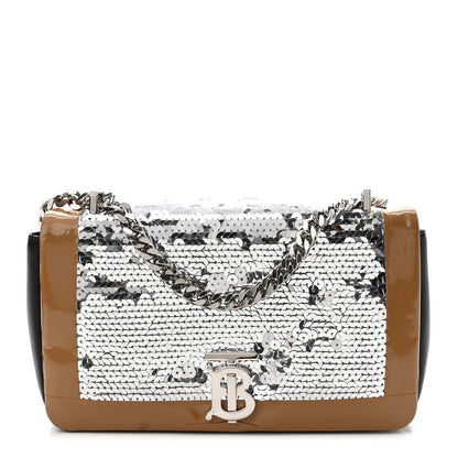 Burberry Patent Sequin Embellished Small TB Lola Bag Black 1 of 11
