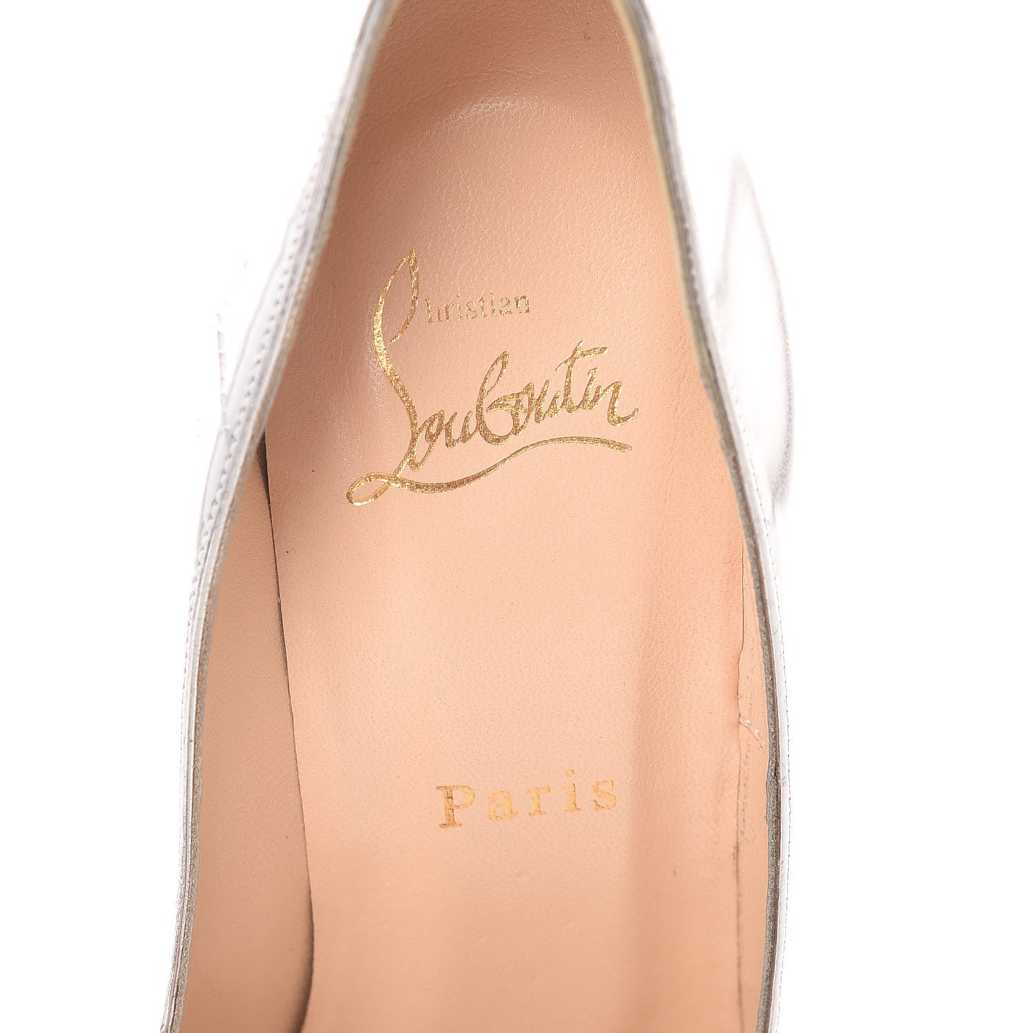 Christian Louboutin Metallic Calfskin Predu 100 Pumps 38 Silver 6 of 11