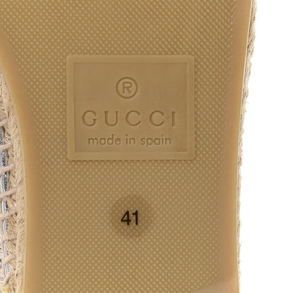 Gucci Lame Nappa GG Monogram Espadrilles 41 Silver Beige 7 of 11