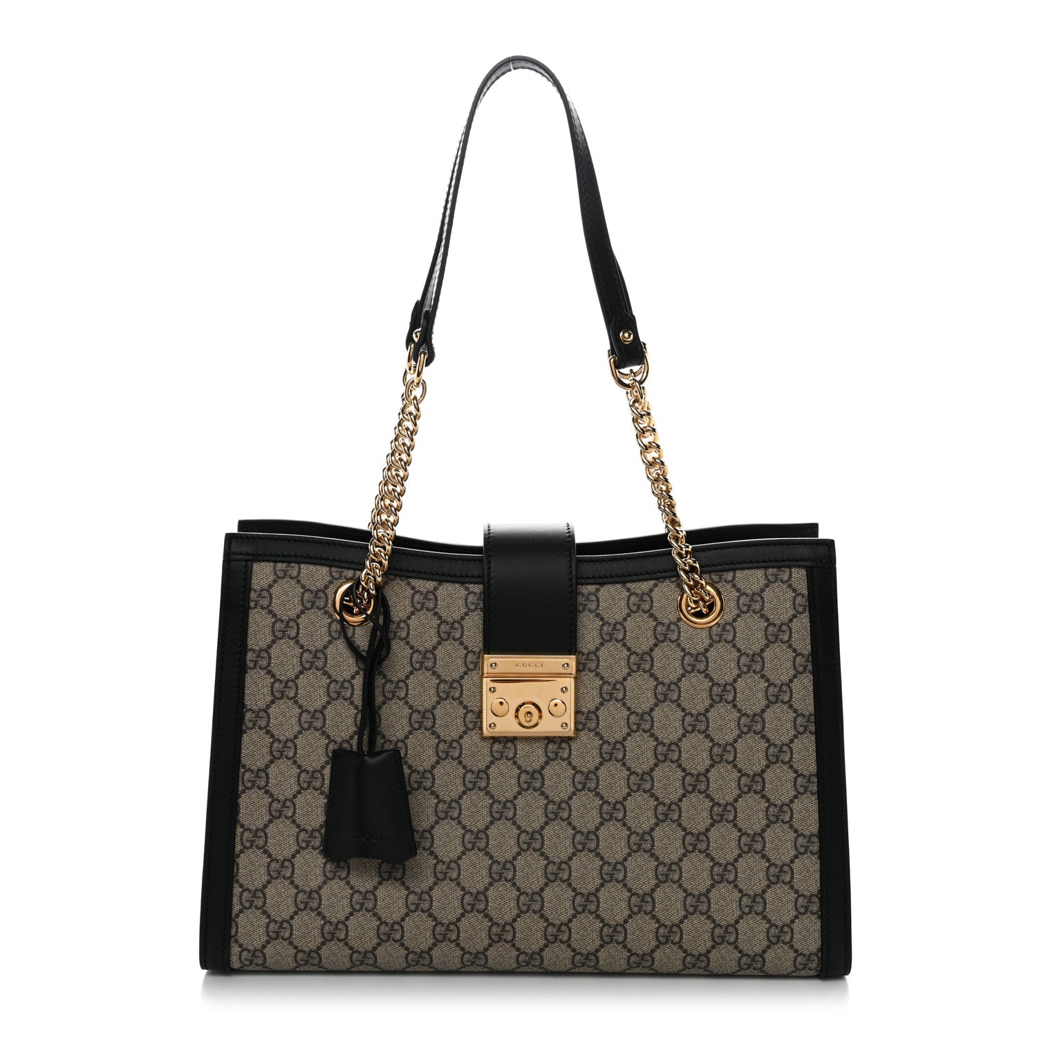 Gucci GG Supreme Monogram Medium Padlock Tote Black 1 of 12