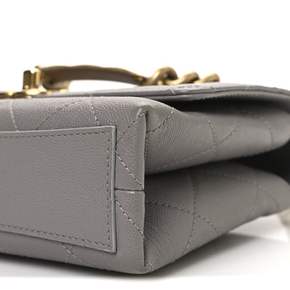 Chanel Caviar Quilted Mini Bracelet On Chain Flap Grey 10 of 10