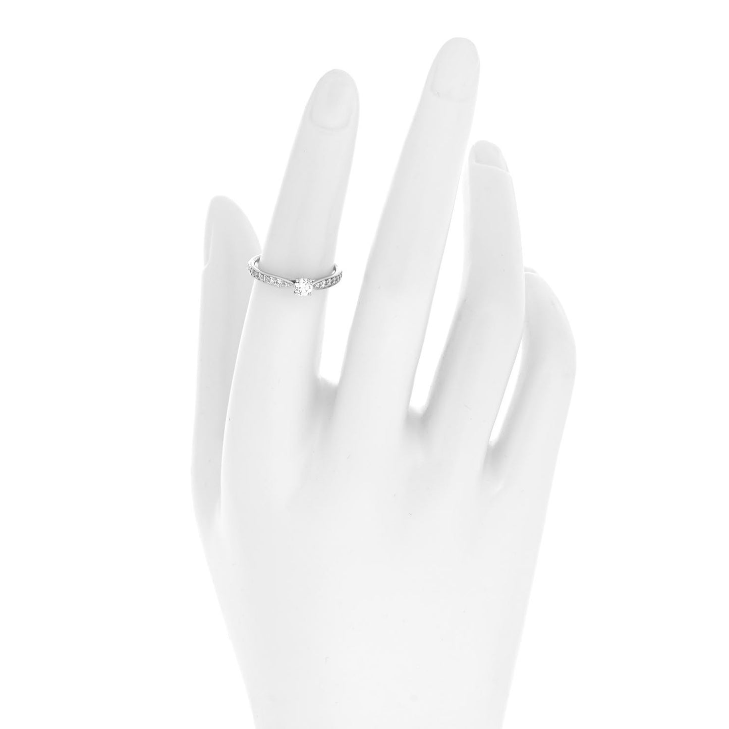 Platinum Diamond .21ct Round Brilliant Harmony Engagement Ring 50 5.5