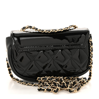 Chanel Patent Calfskin Quilted Mini Clutch Black 3 of 10