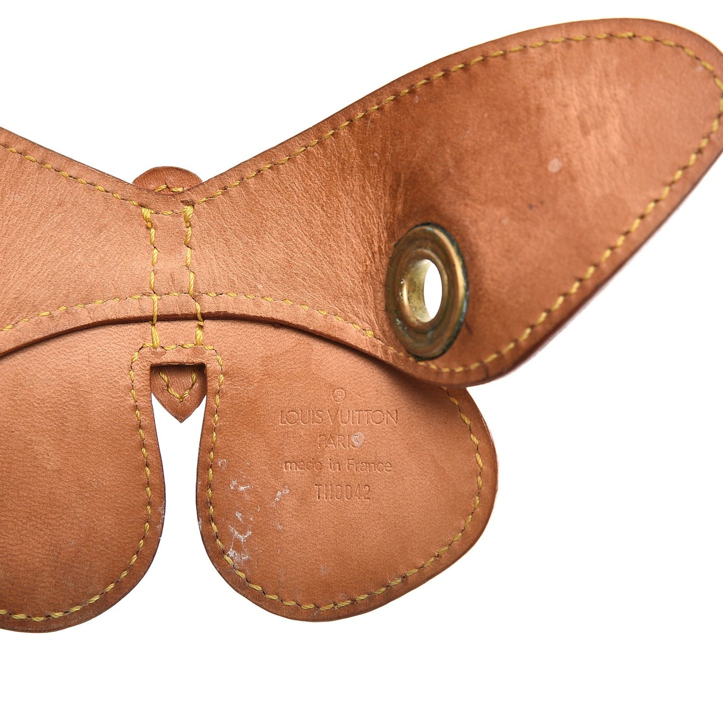 Calfskin Butterfly Hair Pin Barette Brown