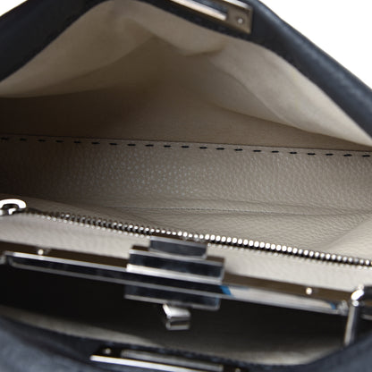 Fendi Cuoio Romano Selleria Bi-Color Medium Peekaboo Iconic Satchel Asfalto Latte 6 of 14