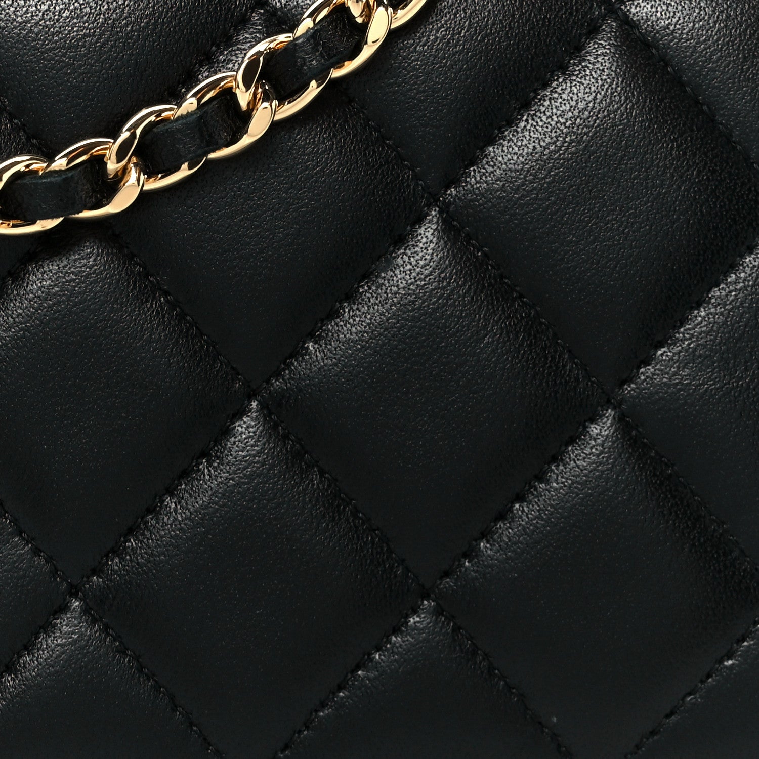 Chanel Lambskin Quilted Wallet On Chain WOC Black 9 of 11