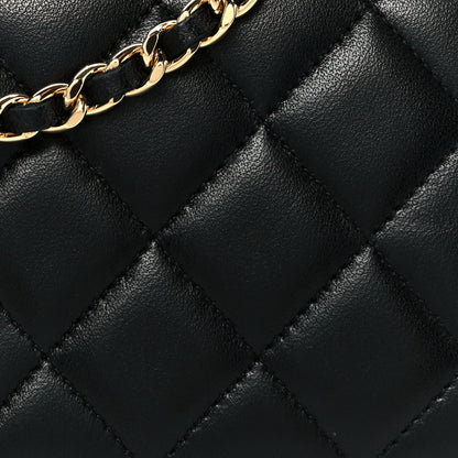 Chanel Lambskin Quilted Wallet On Chain WOC Black 9 of 11