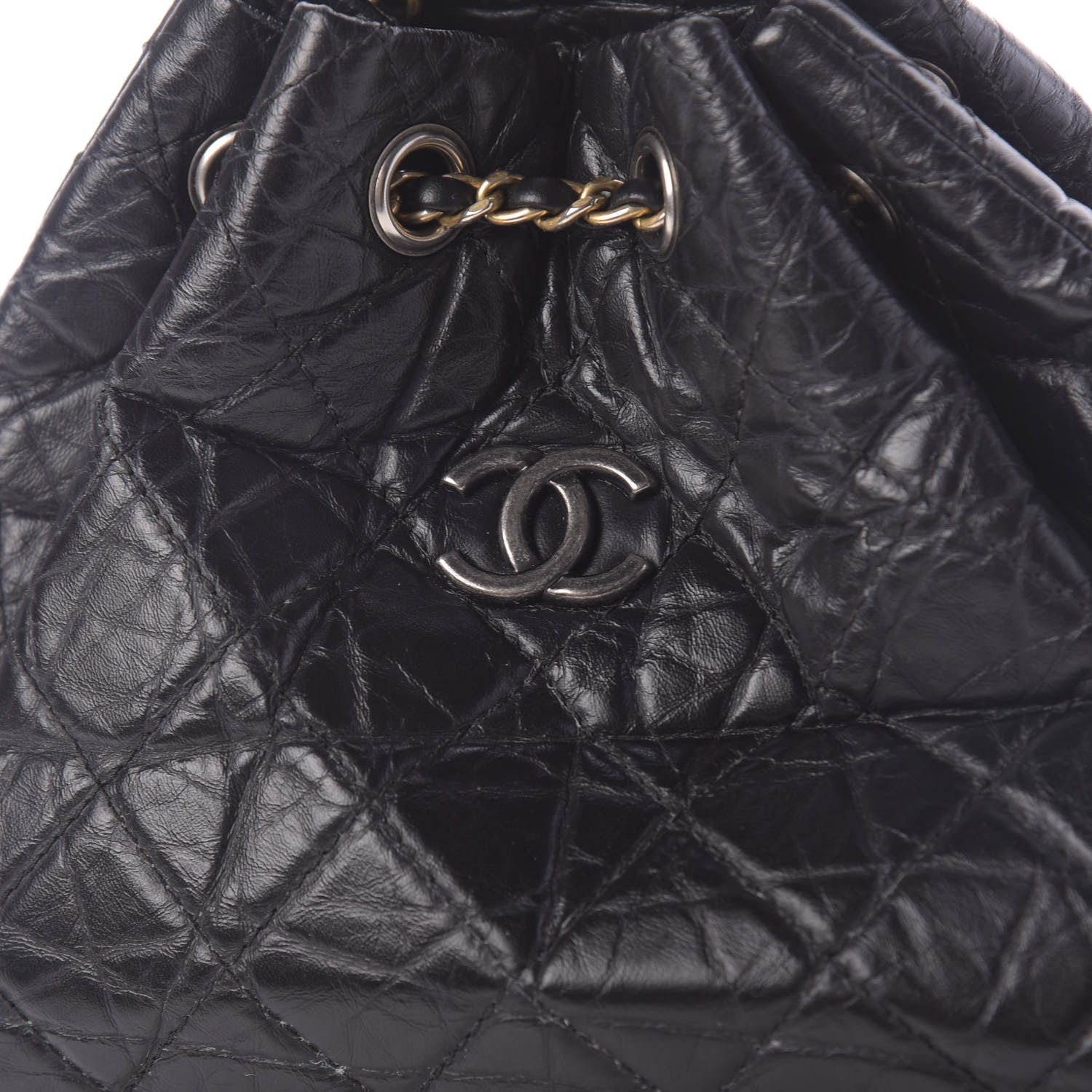 Chanel Aged Calfskin Quilted Small Gabrielle Backpack Black 9 of 10