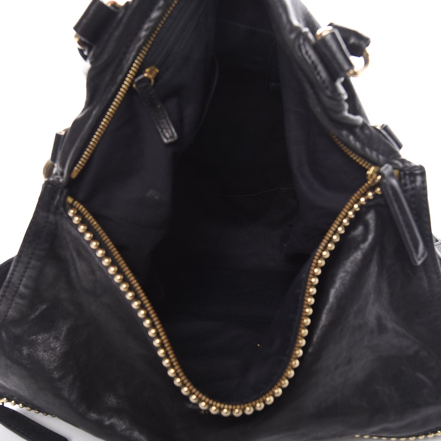 Washed Lambskin Large Studded Pandora Black