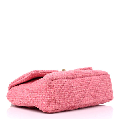 Chanel Metallic Tweed Quilted Large Chanel 19 Flap Pink 4 of 9