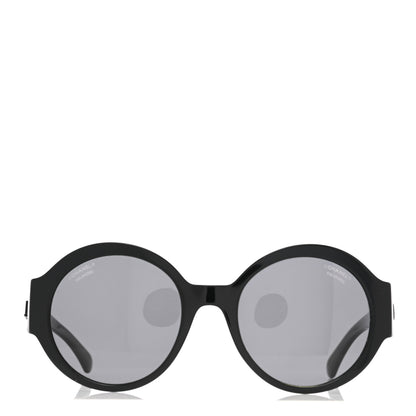 Chanel Acetate Polarized Round Sunglasses 5410 Black 2 of 10
