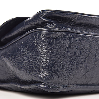 Saint Laurent Crinkled Calfskin Matelasse Monogram Medium Niki Chain Satchel Deep Marine 9 of 10