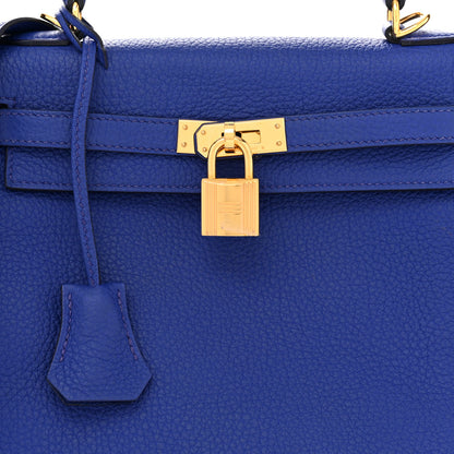 Hermes Togo Kelly Retourne 25 Bleu Royal 8 of 11