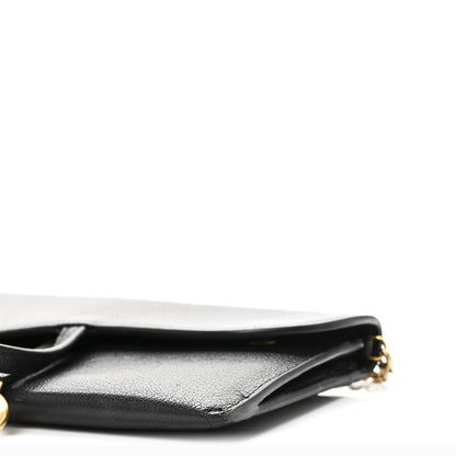 Christian Dior Goatskin Saddle Long Wallet With Chain Black 10 of 10