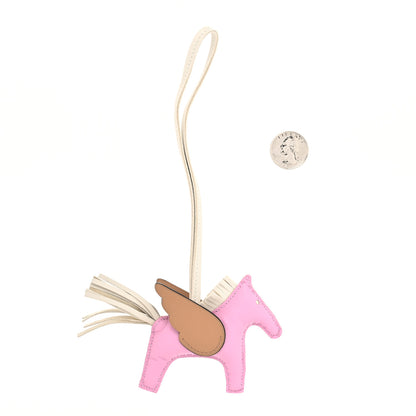 Hermes Milo Lambskin Grigri Rodeo Pegase Horse Bag Charm PM Mauve Sylvestre Craie Chai 2 of 5