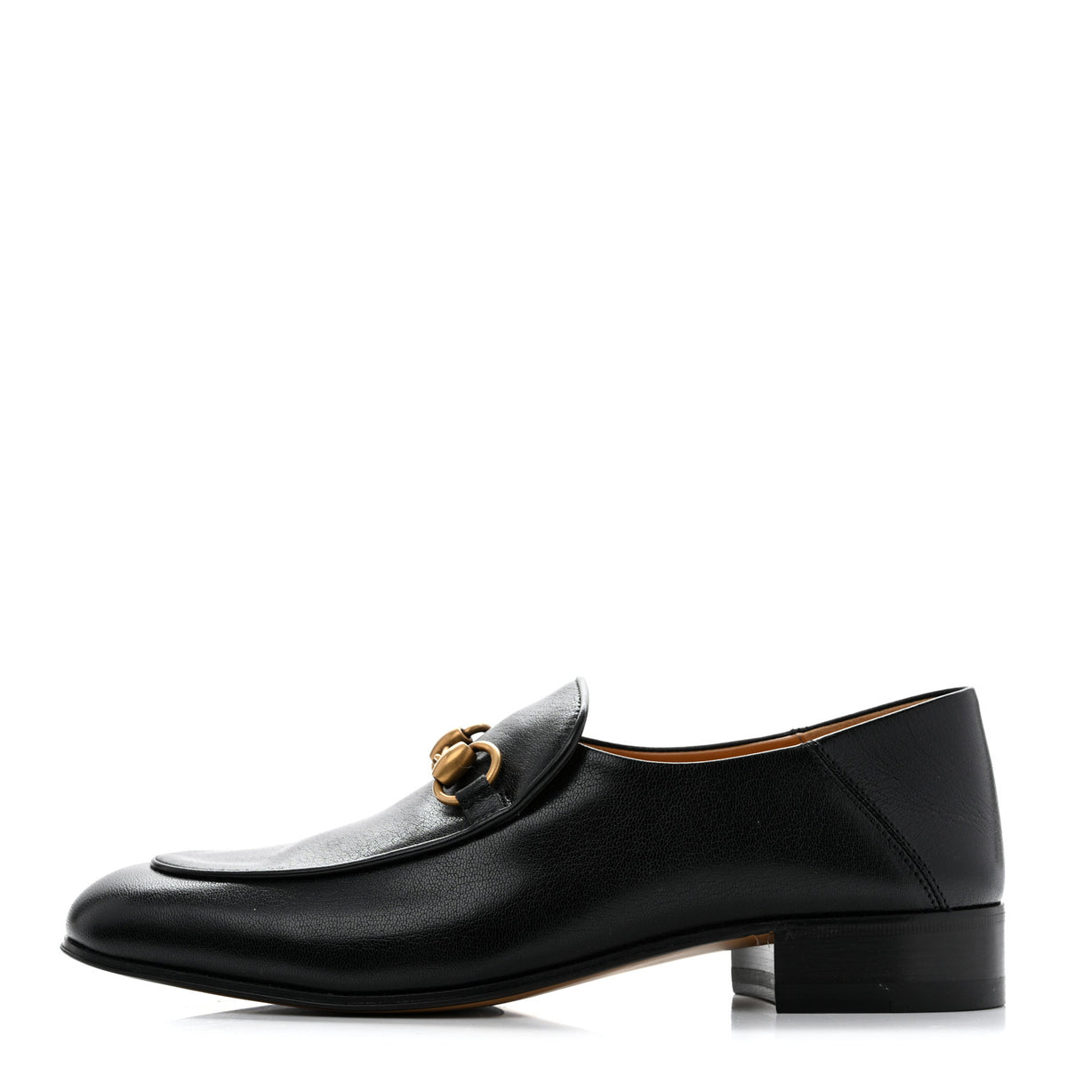 Gucci Goatskin Womens Horsebit Mid-Heel Loafers 39.5 Black 1 of 11
