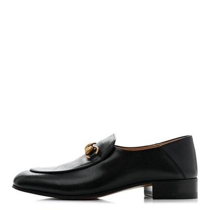 Gucci Goatskin Womens Horsebit Mid-Heel Loafers 39.5 Black 1 of 11