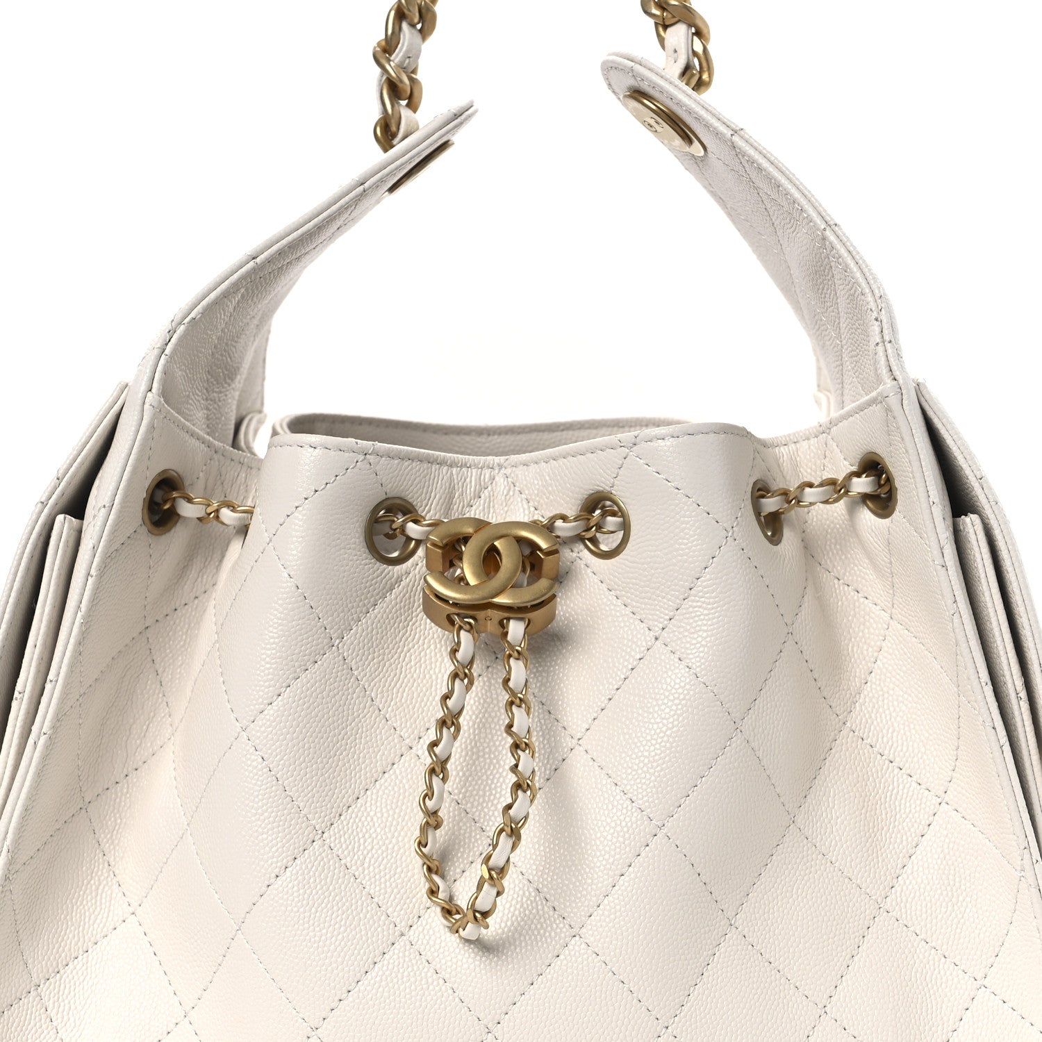 Chanel Caviar Quilted Small Chanel 25 Handbag White 8 of 13
