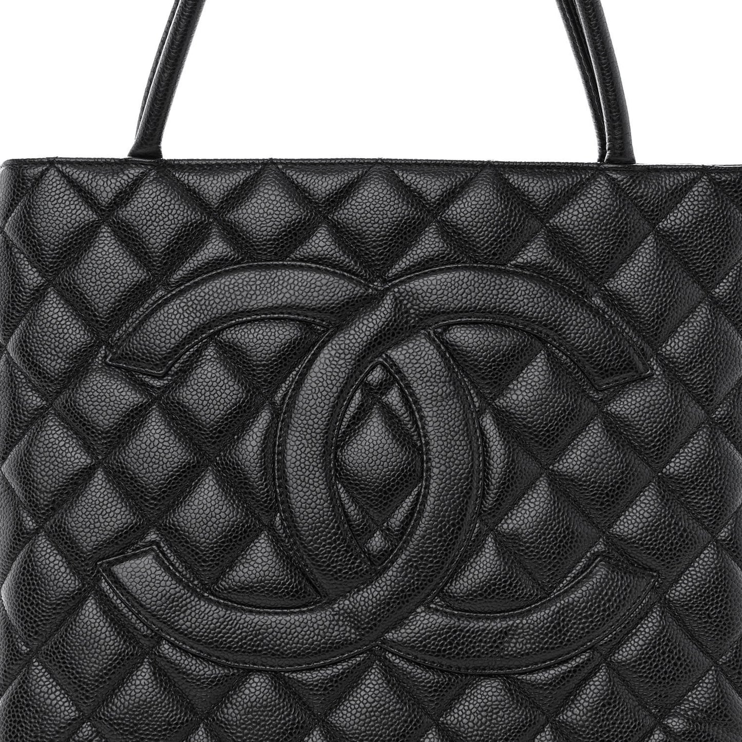 Caviar Quilted Medallion Tote Black
