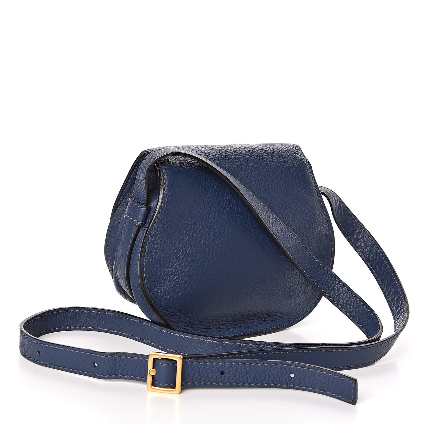 Calfskin Mini Marcie Round Crossbody Bag Royal Navy