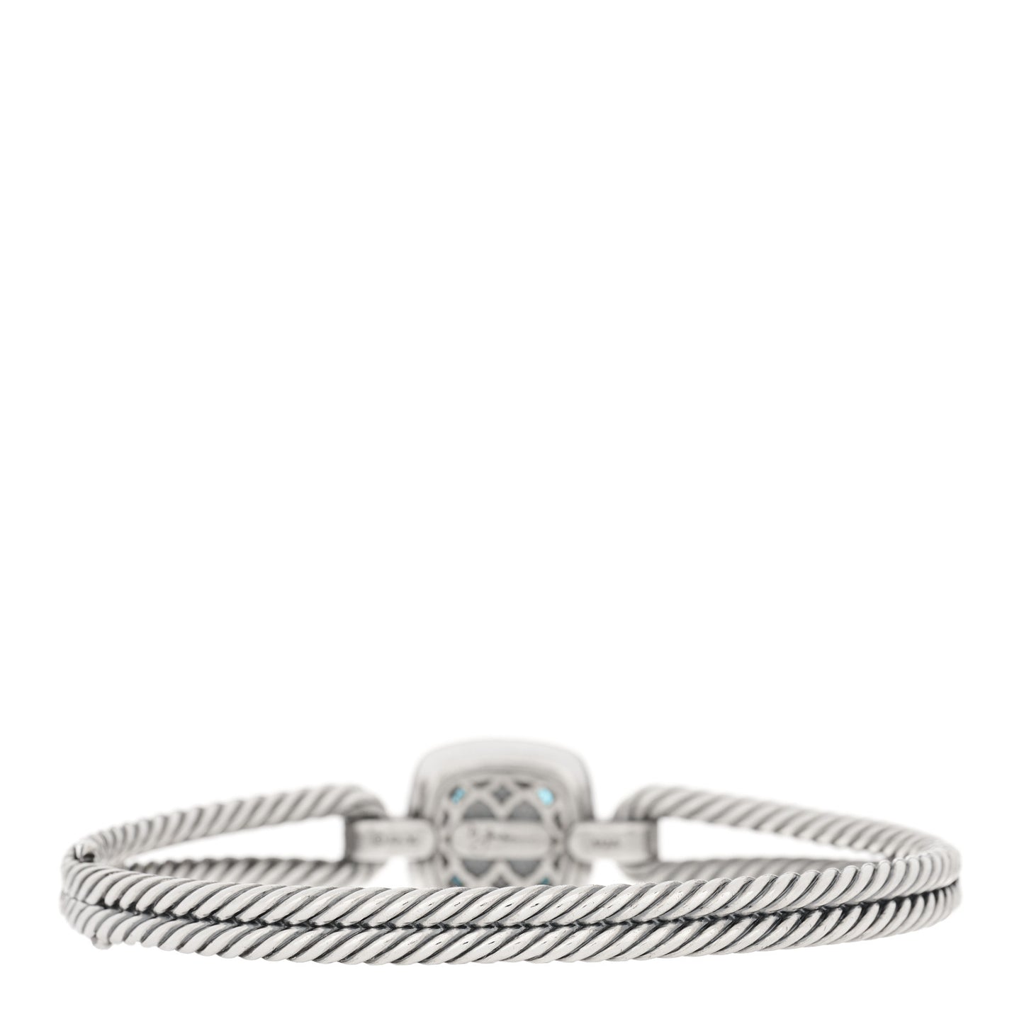 Sterling Silver Diamond Blue Topaz Albion Cable Bracelet