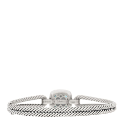 David Yurman Sterling Silver Diamond Blue Topaz Albion Cable Bracelet 2 of 3