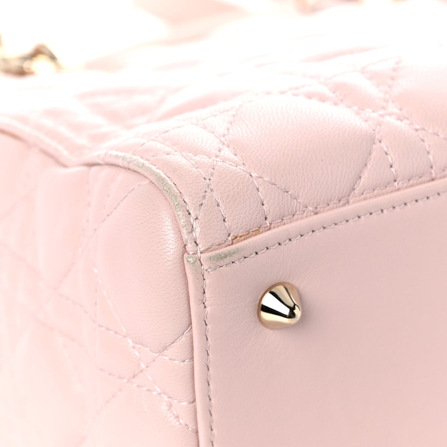 Lambskin Cannage Medium Lady Dior Light Pink