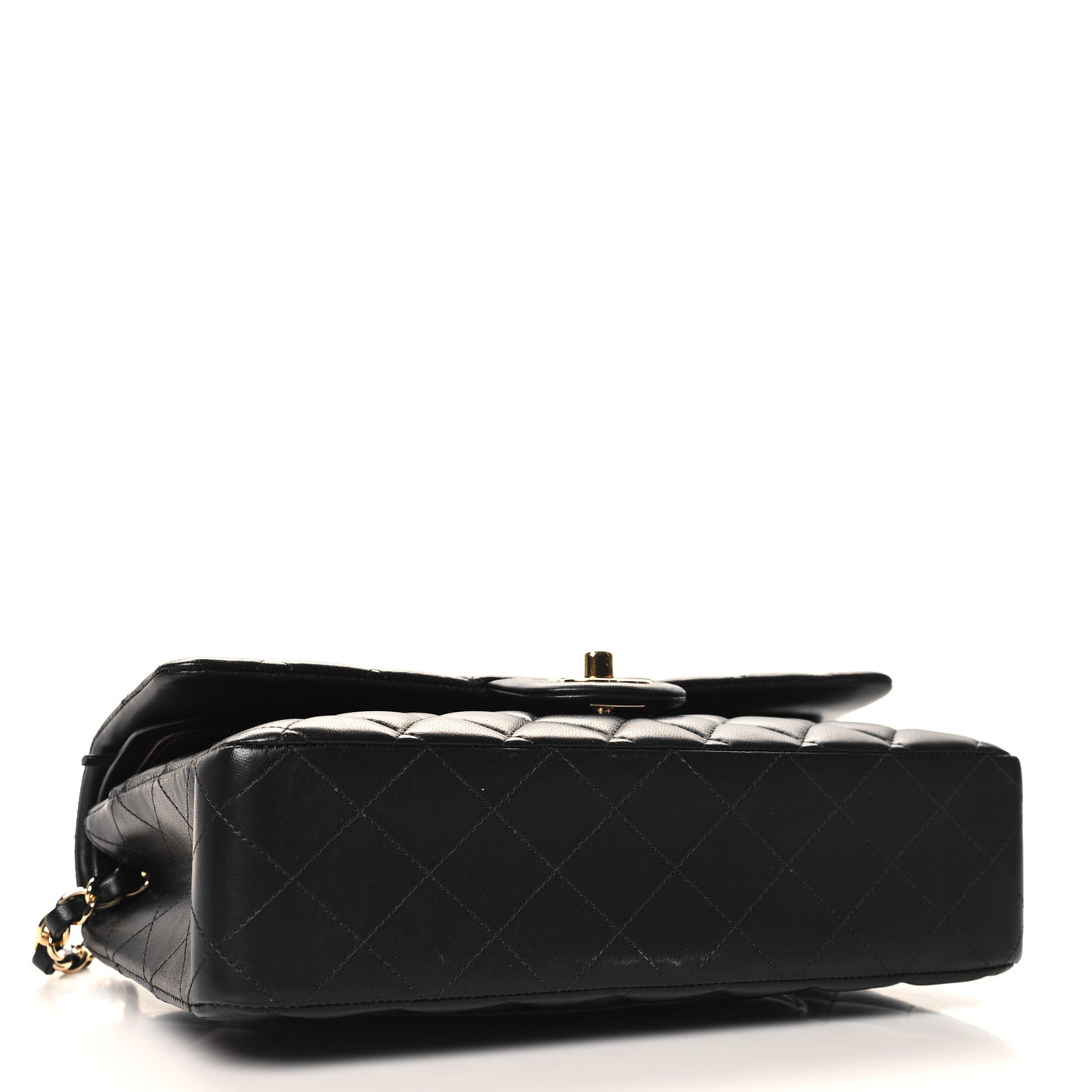 Lambskin Quilted Medium Double Flap Black