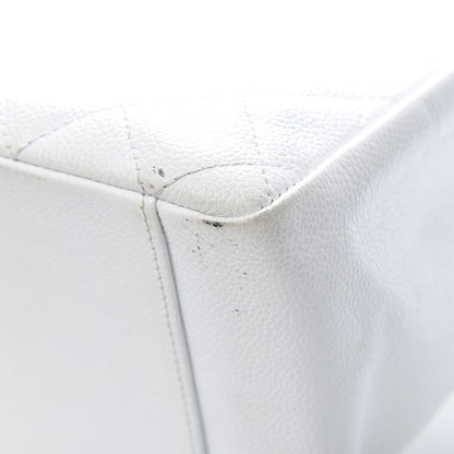 Chanel Caviar Quilted Grand Shopping Tote GST White 9 of 16