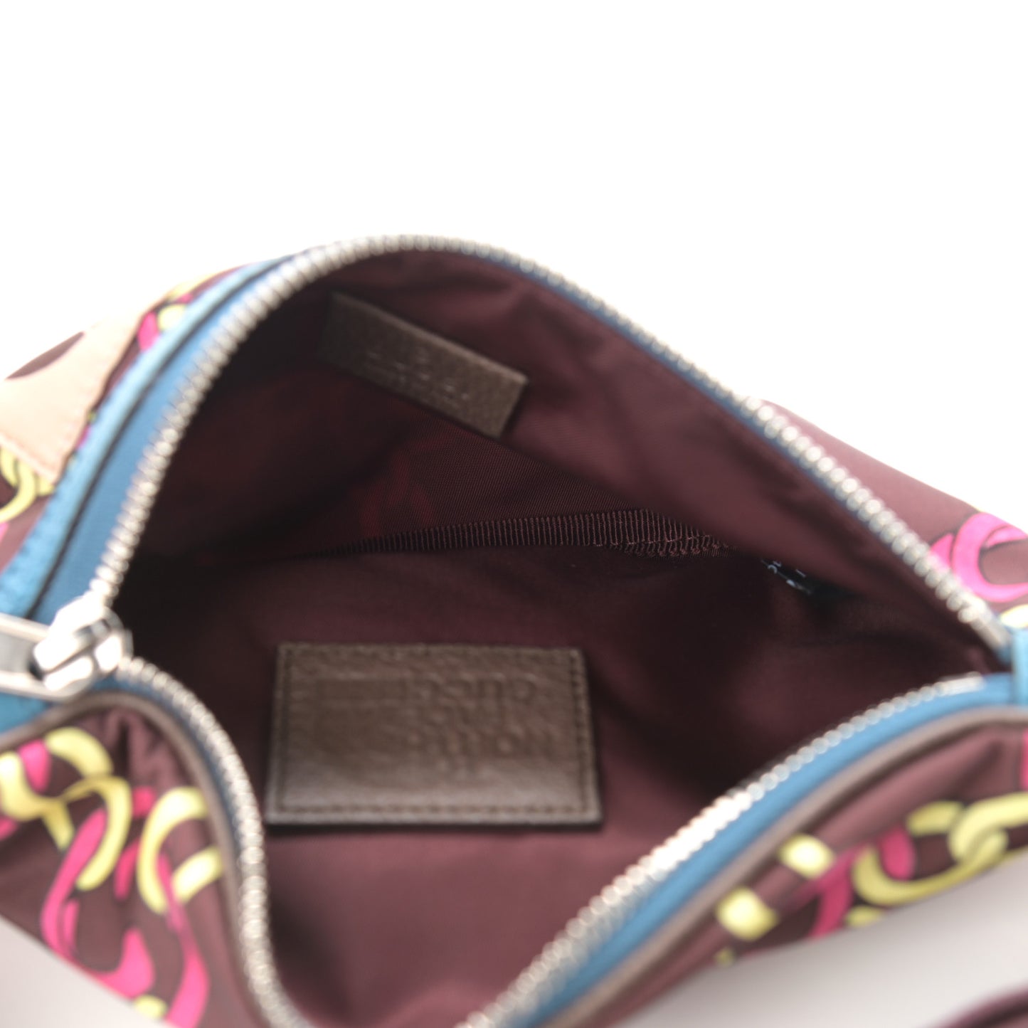 X THE NORTH FACE Econyl Nylon Textured Dollar Calfskin Linked GG Belt Bag Burgundy