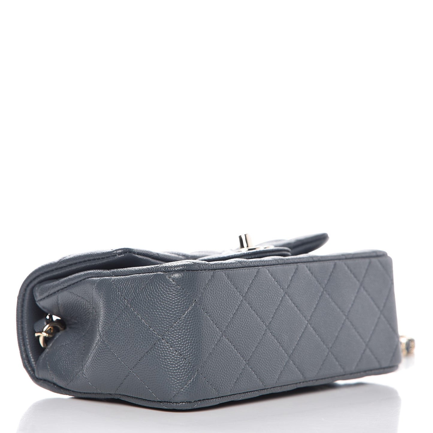 Caviar Quilted Mini Rectangular Flap Dark Grey