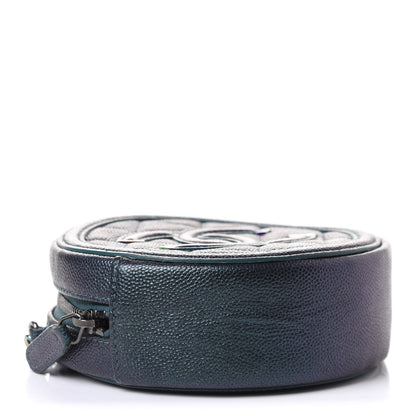 Chanel Iridescent Caviar Quilted Round Filigree Crossbody Dark Turquoise 3 of 9